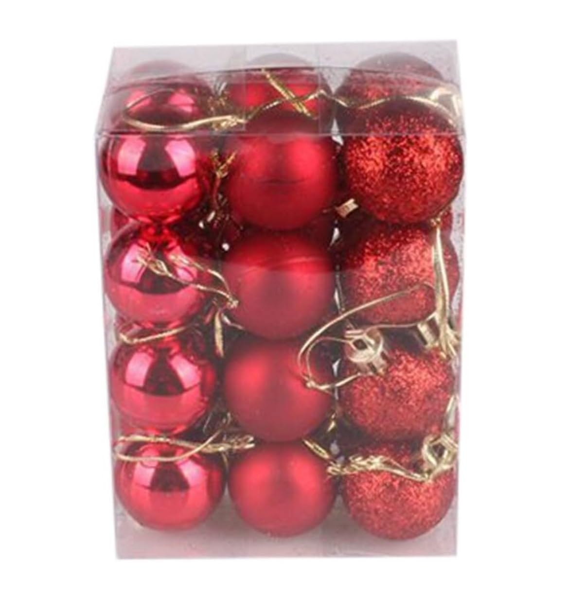 Baumschmuck 24 Stück Weihnachtskugeln Aus Kunststoff, Weihnachtsdekoration Für Drinnen Und Draußen, Für Aufhängen Am Baum, Feiertagsparty Weihnachtskugeln(Rood)