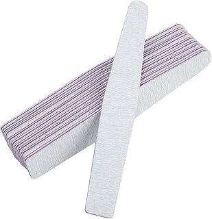 Bozony 15 peças de lixas de unhas profissionais lixas laterais 100/180 lixas de unha e polidores unhas artificiais naturais bloco tampão kit de manicure