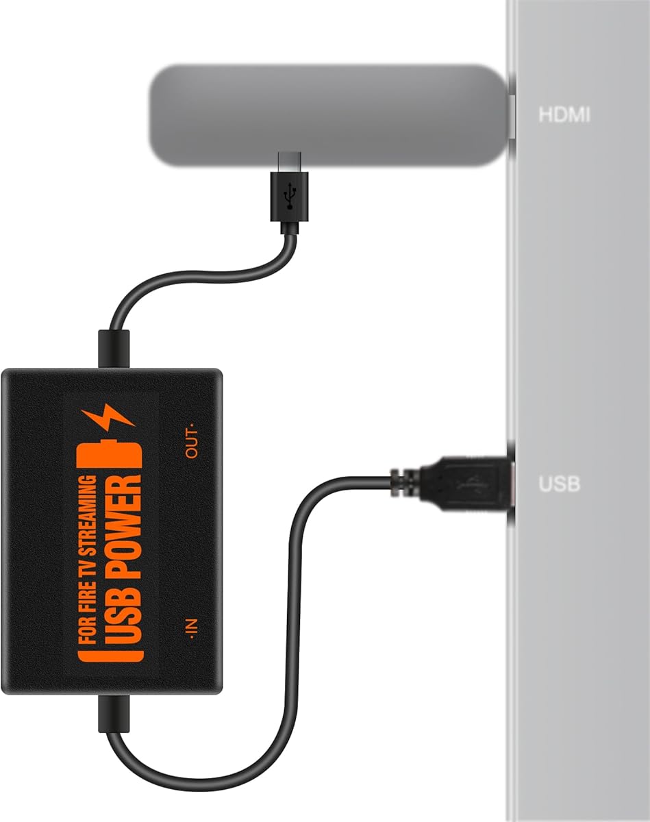 Fire Stick Power Adapter, USB Power Cable for Fire TV Stick, Powers Streaming TV Sticks Directly from TV's USB Port, 5V/2.1A for FireStick 2/3/4K/4K Max/Lite, Eliminates the Need for AC Adapter : Electronics