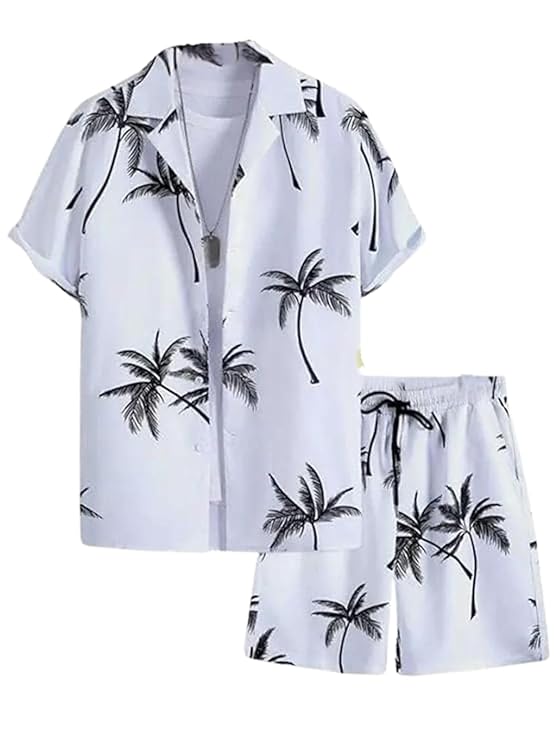 Leriya Fashion Co-ord Set for Men – T-Shirt &amp; Shorts Nightwear Set | Summer Loungewear, Beachwear &amp; Night Suit for Daily Comfort