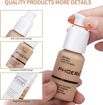 Foundation, Full Coverage Foundation, Soft Matte, Oil Control Foundation Makeup Flawless Smooth Long Lasting 24HR Waterproof and Blendable 30ml (103 - Warm Peach)