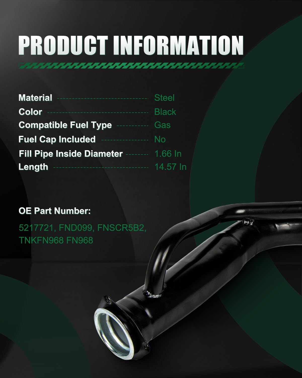 SCITOO FND-099 Fuel Filler Neck For Dodge D100 1988-1989,For Dodge D150 1988-1993,For Dodge D250 1988-1993,For Dodge D350 1989-1993,For Dodge Ramcharger 1988-1993