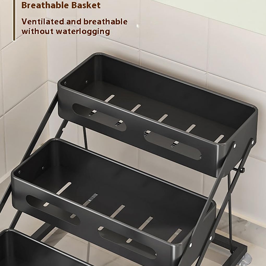 Organizer per spezie da cucina, portaspezie pieghevole a 3 livelli per piano di lavoro o mobiletto, organizer e contenitori per cucina, Bianco, Regolabile in altezza