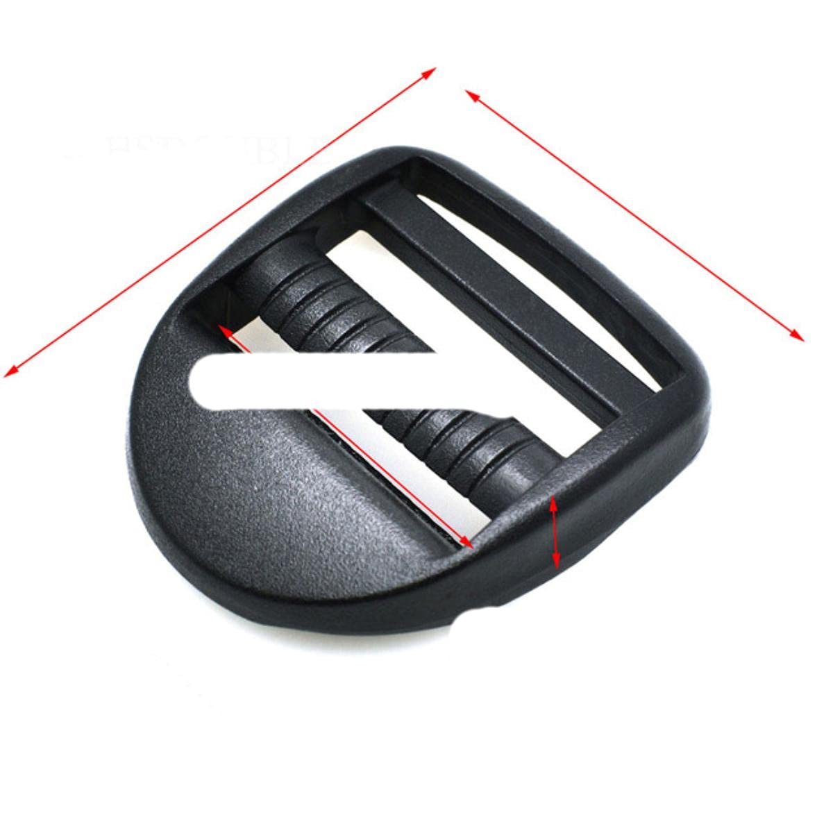Cierre de escalera de plástico con hebilla ajustable para correas tácticas de mochila, piezas de bolsa, 100 unidades, tamaño de cincha 32 mm