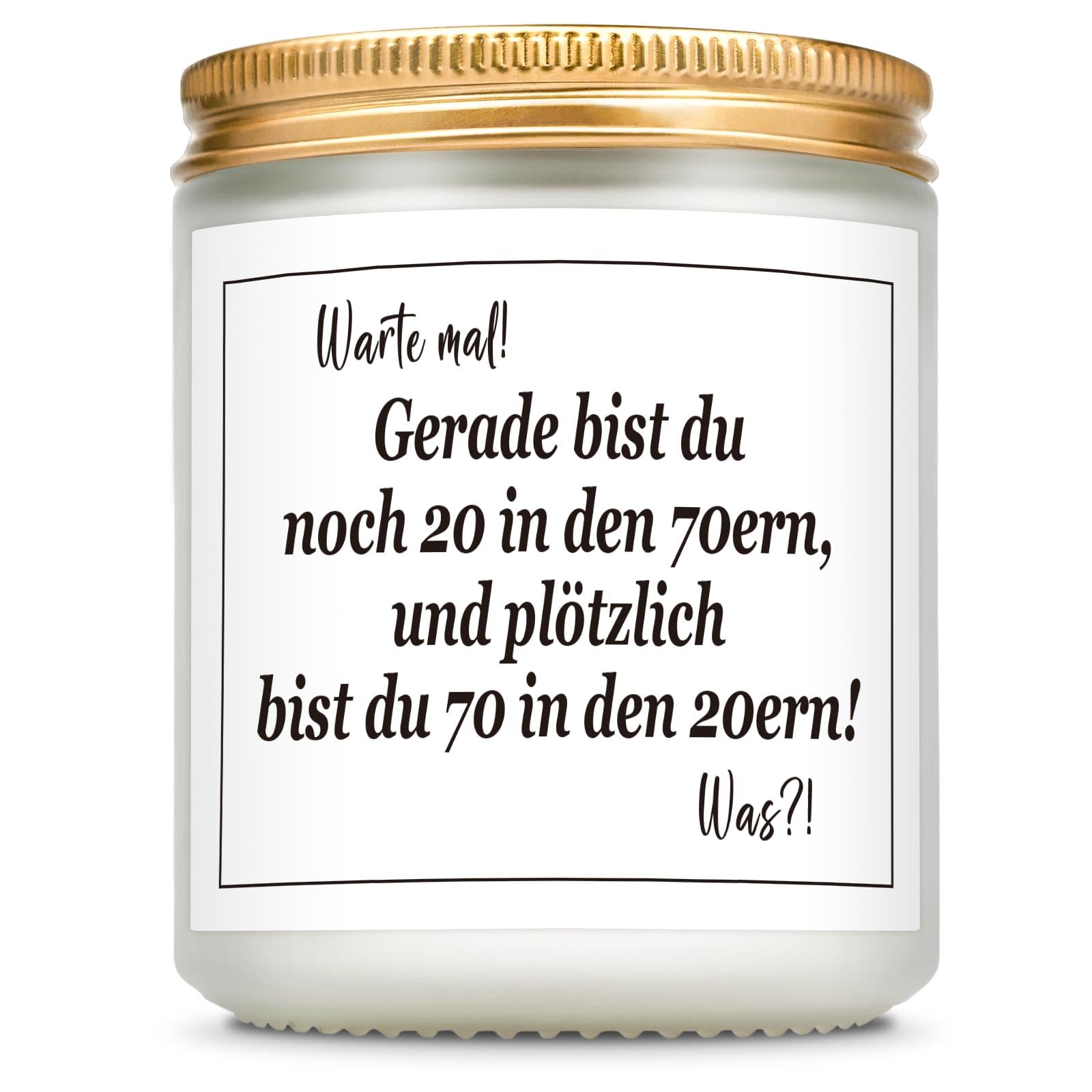 Giftasy 70. Geburtstag Frauen - Duftkerze mit Spruch, Geschenk zum 70 Geburtstag Mann, Geschenke für 70 Jährige Frauen, Geburtstagsgeschenk