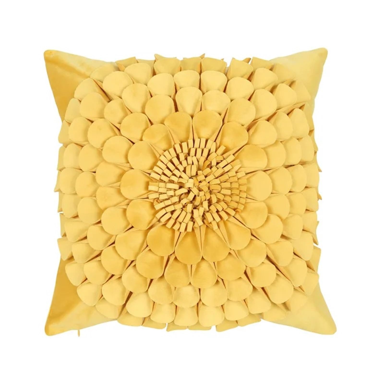 LCKKJHG Pillow Cover In Luxurious Handmade Chrysanthemum Patchwork Cushion Home Decor Throw Pillows(A-Yellow-Square)