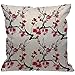 HGOD DESIGNS Funda de cojín con diseño de flores de cerezo, rama de árbol y flor roja, funda de almohada decorativa para el hogar para hombres/mujeres, sala de estar, dormitorio, silla, 45 x 45 cm
