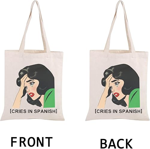 Miniatura 3 de PWHAOO Bolso de mano mexicano llora en español Bolso de mano español Latina Meme Tote Bag Hispanic Culture Gift