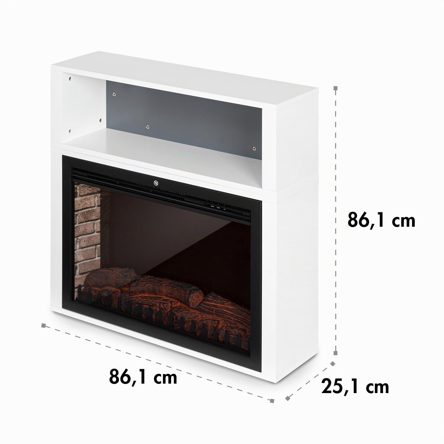 Klarstein Mauna Loa - Camino elettrico, riscaldamento a convezione, 1000/2000 W, fino a 40 m², termostato: 15-30 °C, illusione di fiamme, LED regolabile, telecomando, timer settimanale, bianco