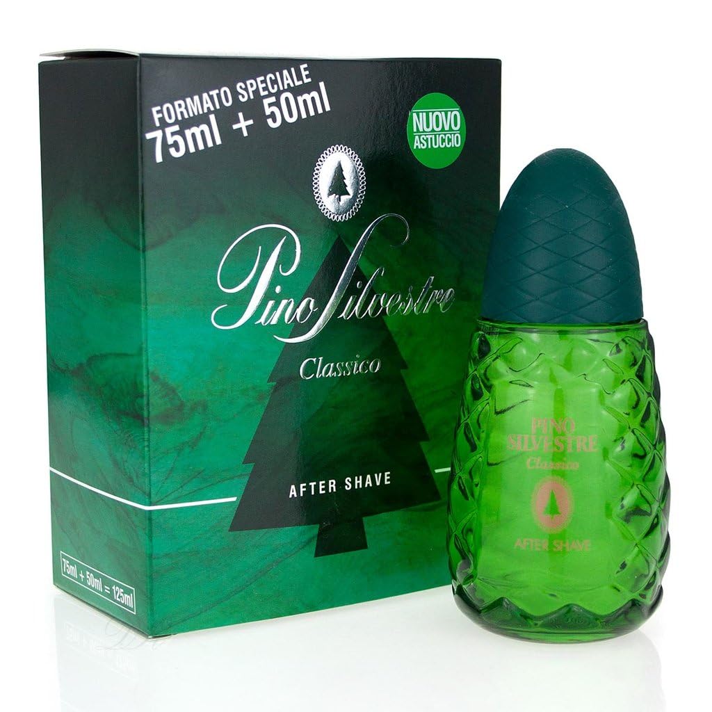 4x Pino Silvestre After Shave Original Classic,After Shave Perfekt, um die Haut frisch zu lassen, 125ml + Beni Culinari Kostenloser Schlüsselanhänger