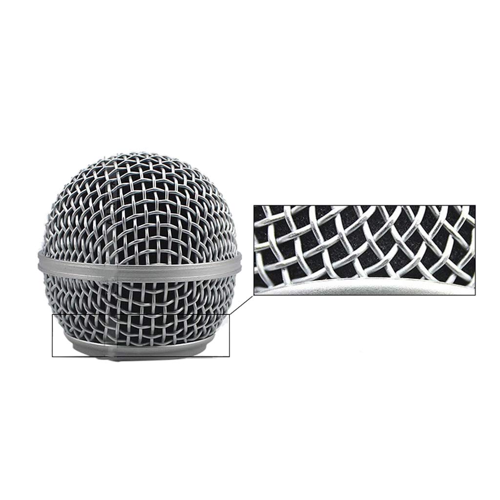 XISAOK Black Round Ball Shape Microphone Cap Windscreen Grill Inner Foams Sponge for SM58 SLX24 PGX24 PG58 BETA58A Mic Cover