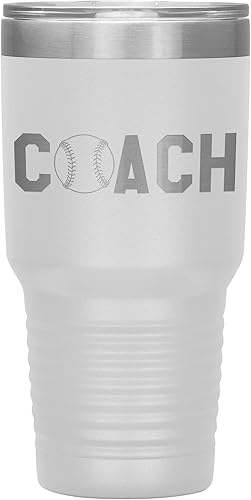 Vaso de entrenador de béisbol, regalo de entrenador de béisbol, 30 onzas, con aislamiento, grabado de acero inoxidable, copa de entrenador de