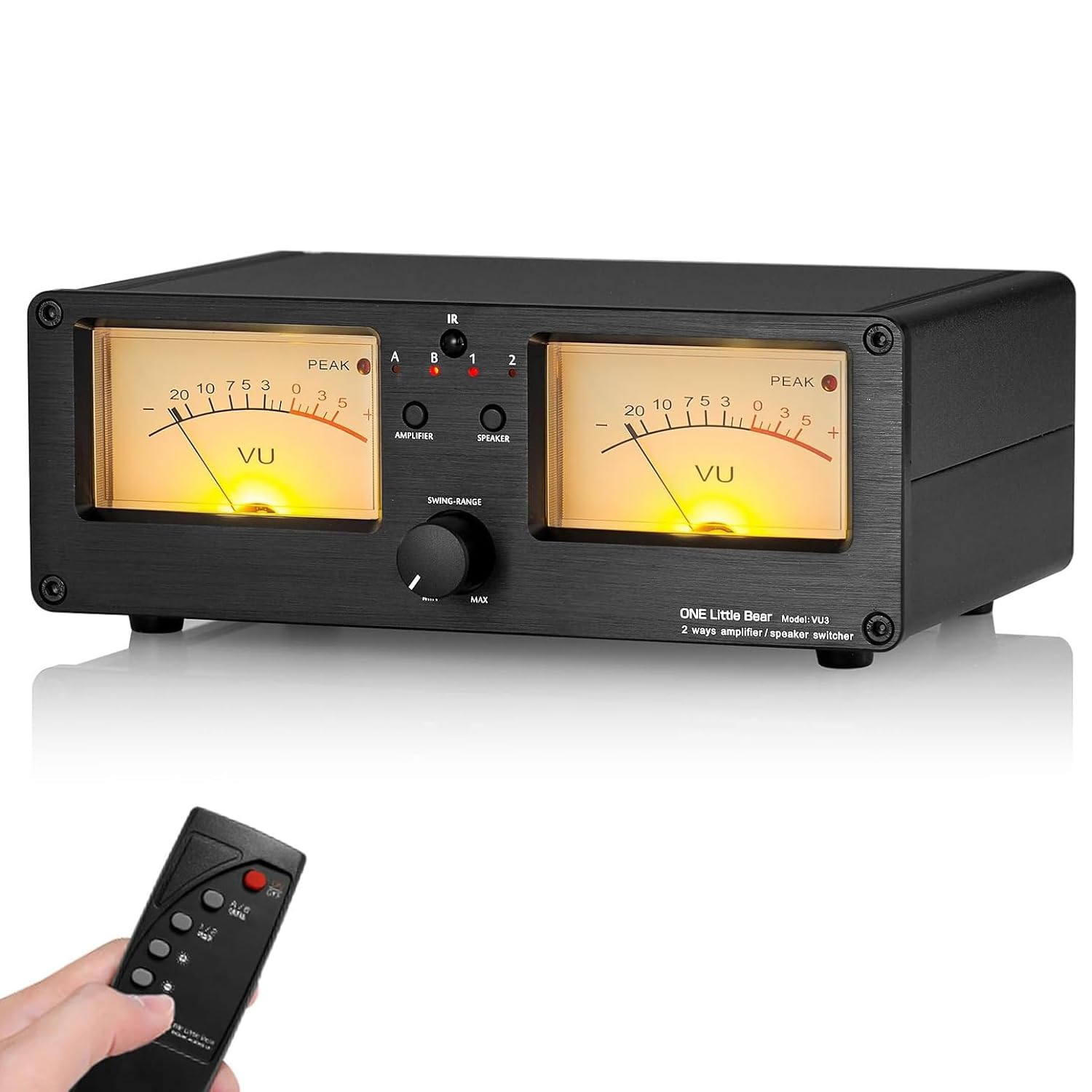 Commutatore Amplificatore/altoparlante VU3, Doppio VU Meter Analogico, 2 Set Di Uscite Di Commutazione Audio, 4 Livelli Di Retroilluminazione Regolabili, Distributore Audio, Decorazione Dinamica