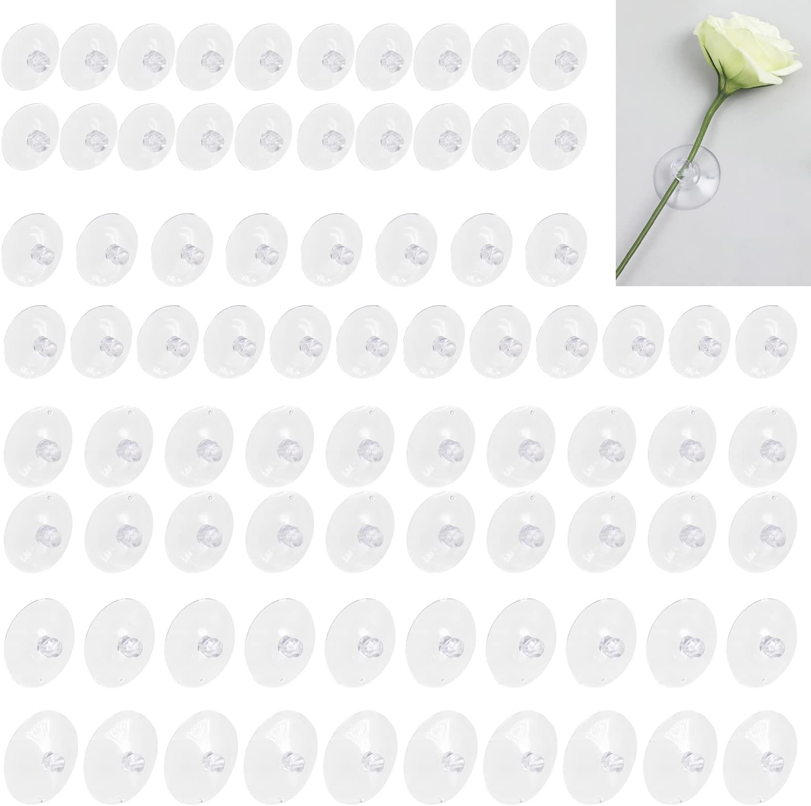 80Pcs 5 Sizes Clear Rubber Suction Cups Set Transparent Anti-Collision Sucker Pads with Hole 25mm 30mm 35mm 40mm 45mm Mini Suction Cups Replacement for Home Bathroom Kitchen Decoration