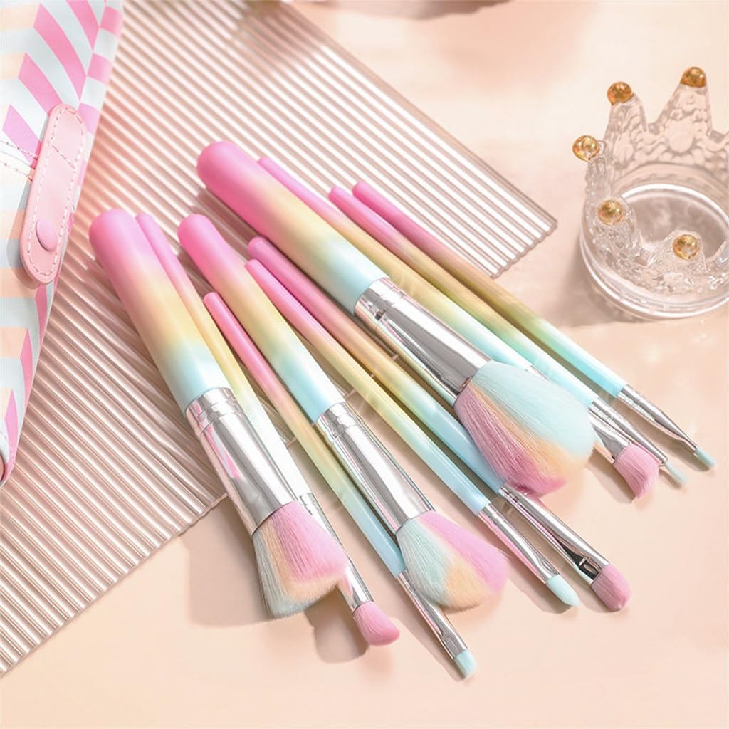 Gradient 10 szt. pędzli do makijażu zestaw wiadro pędzle do cieni do powiek drewniany uchwyt narzędzia kosmetyczne pędzle do makijażu