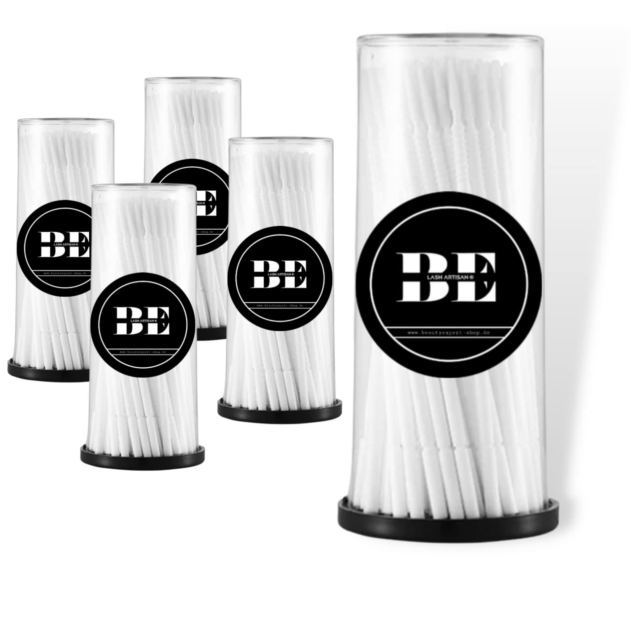 Mikrobürstchen - Lange Tip - Fusselfreies Reinigungsstäbchen- Mikro-Applikator Pinsel- Zubehör für Wimpernverlängerung (5 Stück (500 Bürstchen))