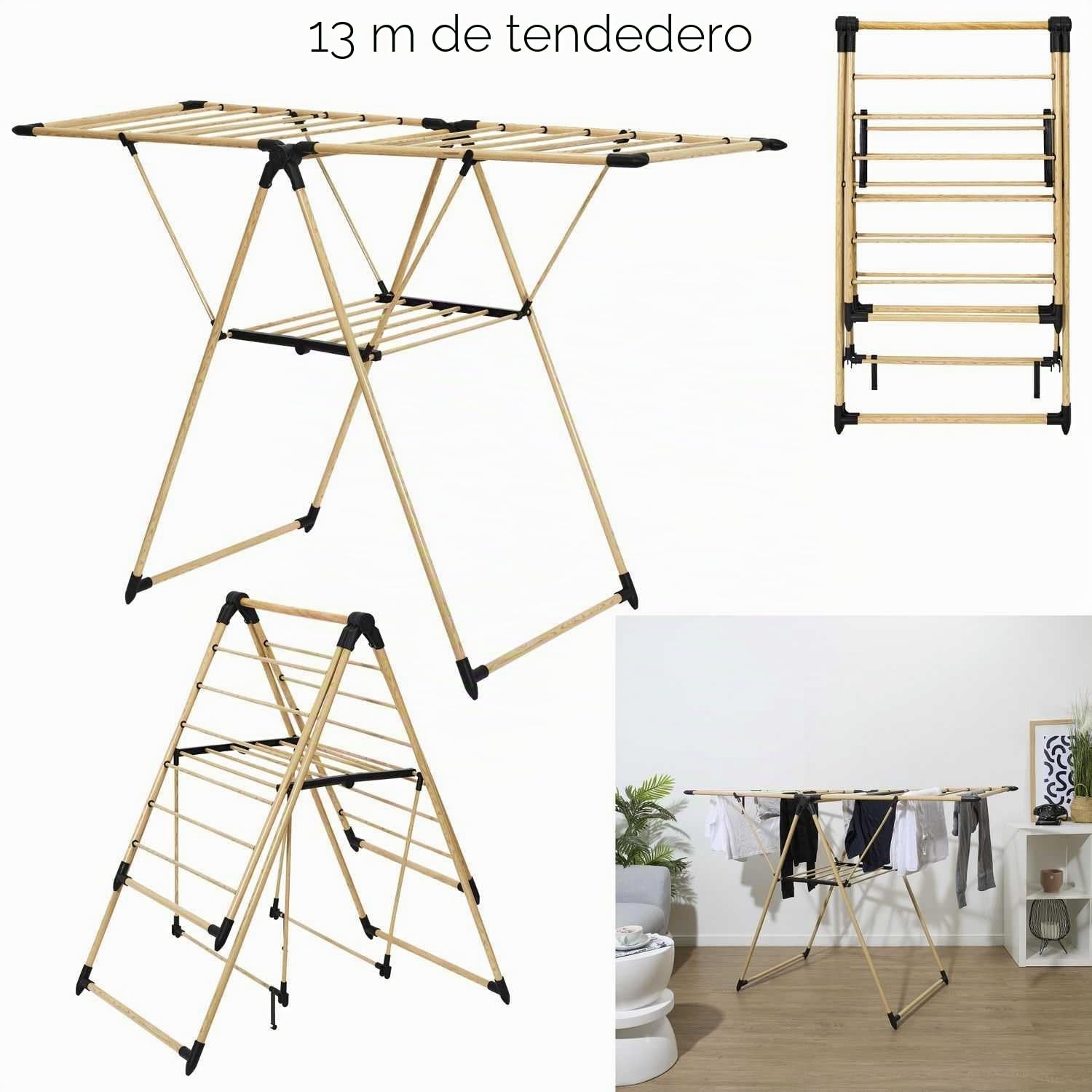 JE CHERCHE UNE IDÉE - ME0055 Tendedero de Ropa 18M - Diseñado para Gran Capacidad de Secado - Acero Inoxidable - Fácil de Guardar - Montaje Sencillo y Rápido