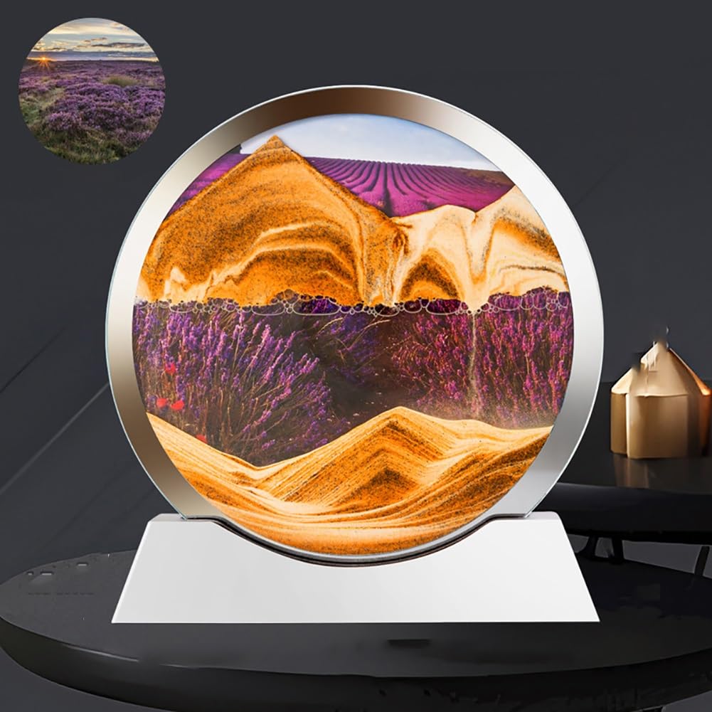 3D Pittura Di Sabbia Rotante, 7" Sabbiatura Dinamica,tavolo Di Arte Della Sabbia In Movimento, Pittura A Sabbia Fluente,decorazioni Da Tavolo Di Pittura Di Sabbia Mobile ( Color : J , Size : White fra