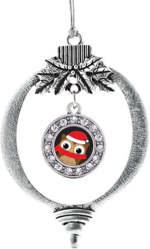 Miniatura 214 de Inspired Silver - My Vintage Initials - Adorno con dije de letra V - Adornos navideños de círculo plateado con joyas de circonita cúbica