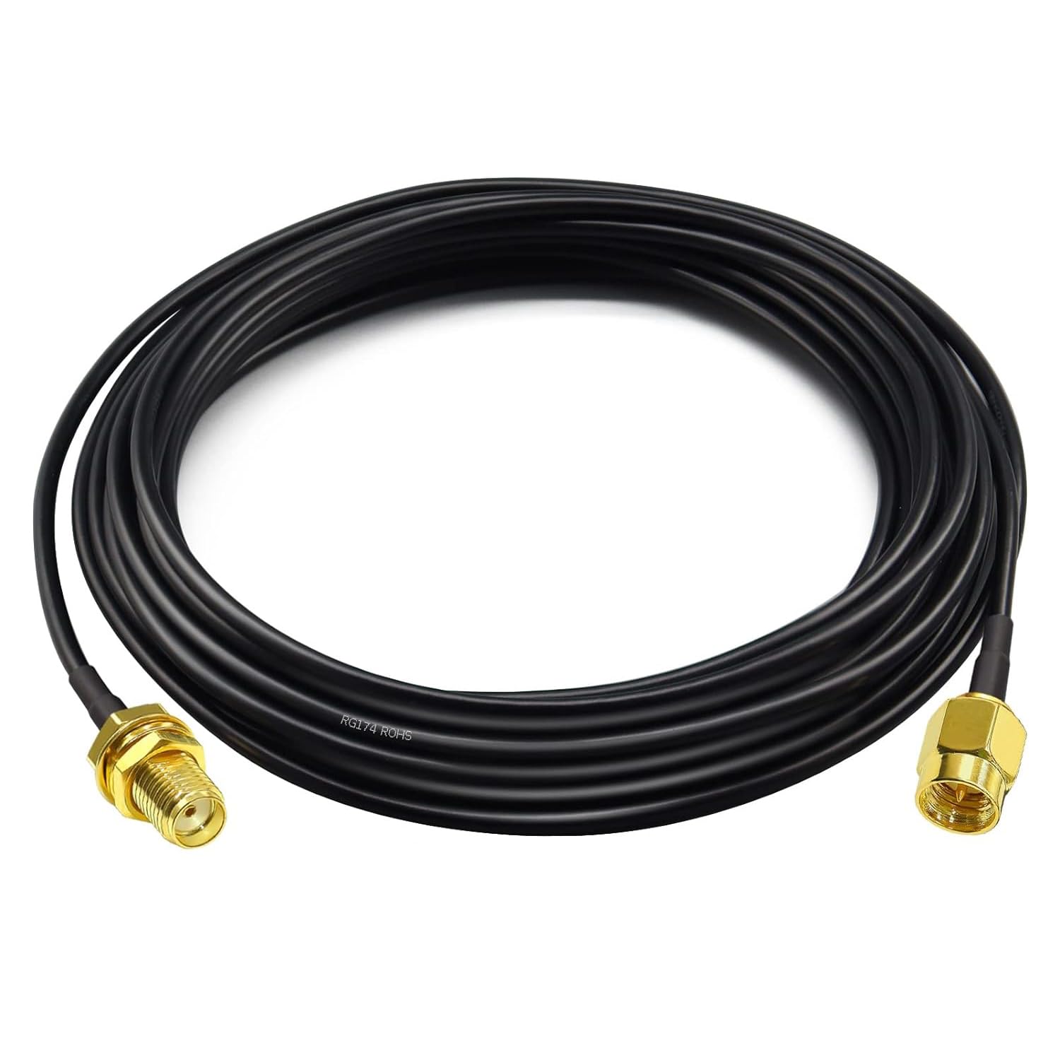 HiAoey 3m RG174 Coaxial SMA Male to SMA Female Cable (2 Pack) for RTL-SDR, ADS-B, WiFi, 4G LTE & More, 3 meters