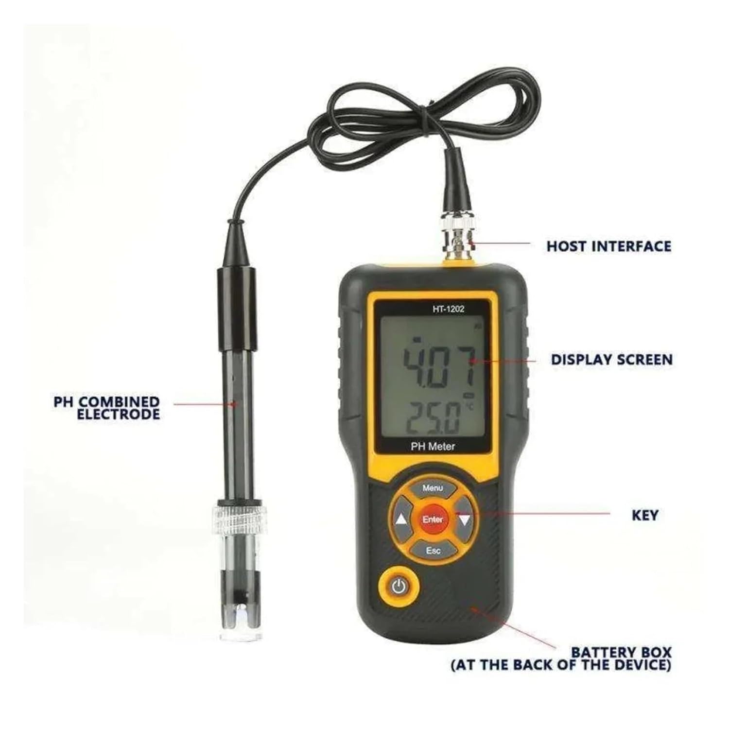 Water Detector, Soil PH Meter, Digital, Freshwater and Seawater Aquaculture Acidity Water Quality Analyzer,for Drinking Water