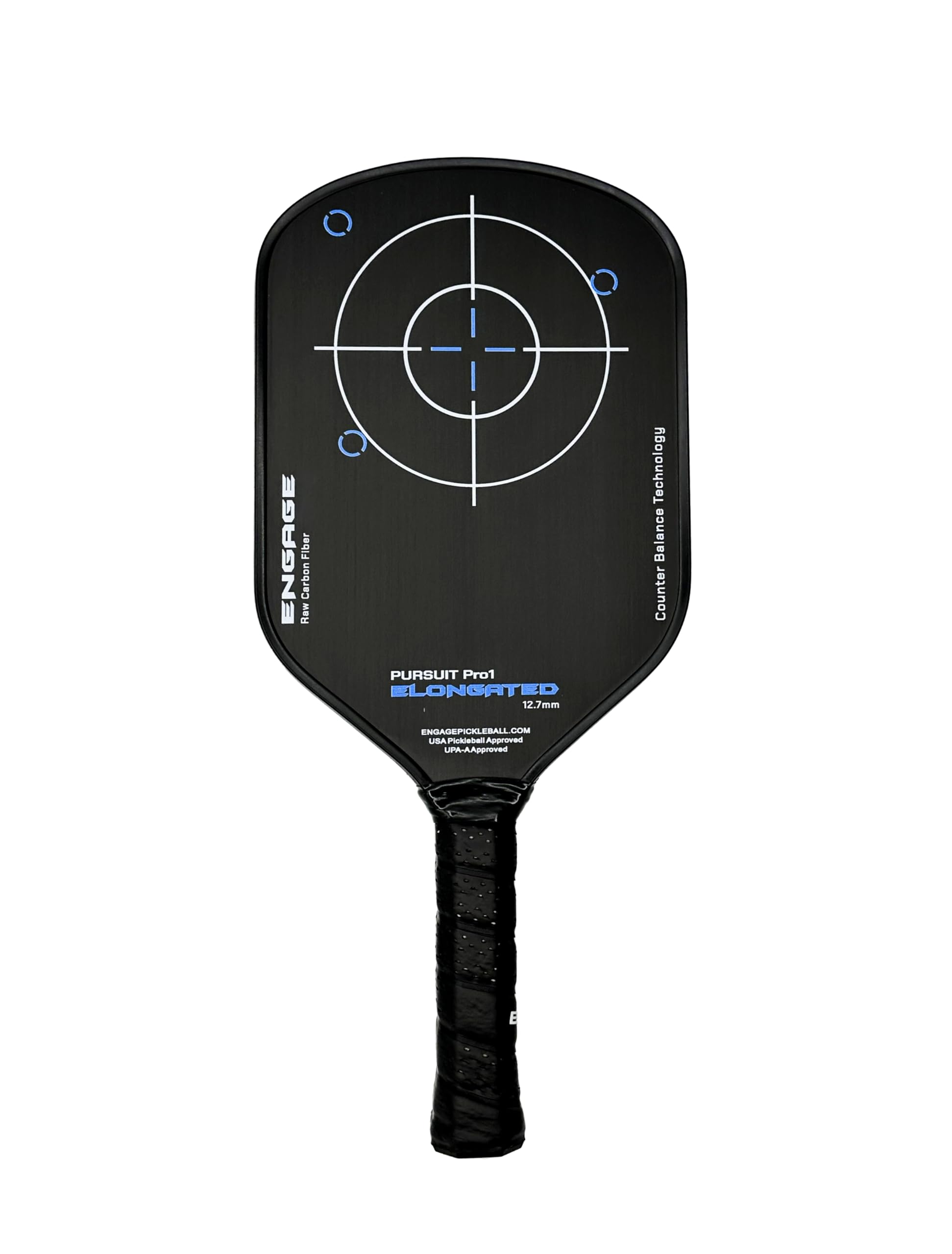 Engage Pursuit Pro1 Pickleball-Paddel, Rohkohlefaser, extreme Power, Spin und Verweilzeit, entworfen für aggressive Power-Spieler, 12,7 mm