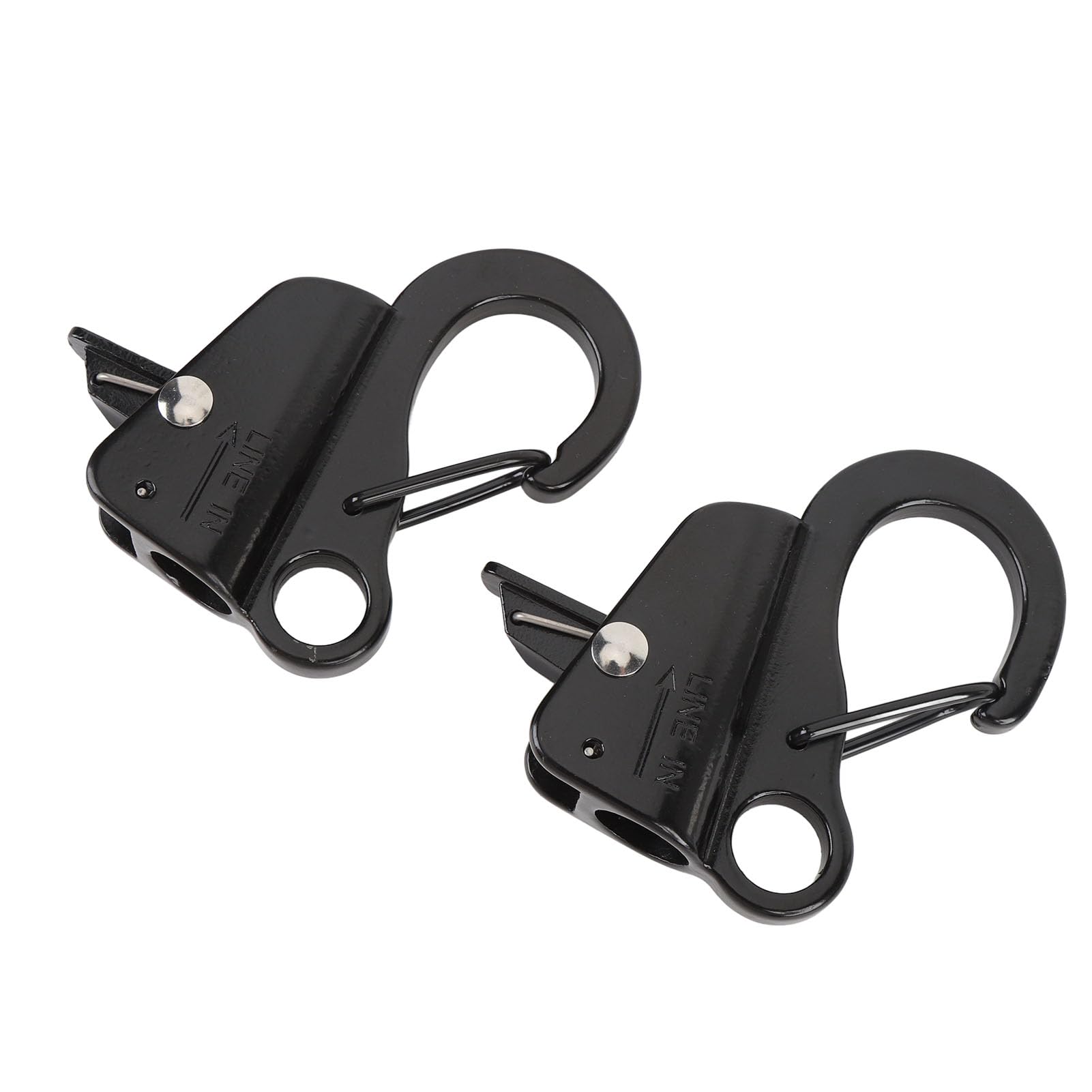 2PCS Boat Mudguard Clip Quick Release Stainless Steel Boat Bumper Hangers for 3/8in to 5/8in Rope Black