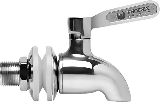 PHOENIX GRAVITY AISI 304 Stainless Steel Water Filter Spigot Compatible with Berkey Waterdrop Purewell & Other Gravity Fed Water Filter System Beverage Dispenser Spigot Replacement Faucet