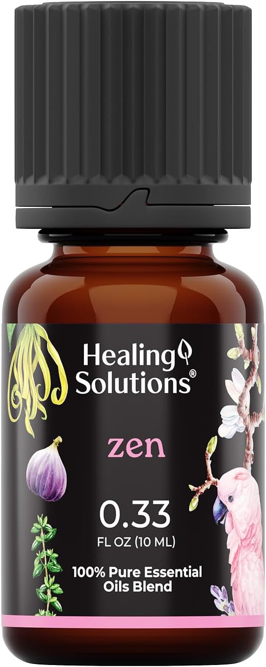 Healing Solutions Zen Blend 100% Pure, Best Therapeutic Grade Essential Oil - 10ml - Sweet Marjoram, Roman.