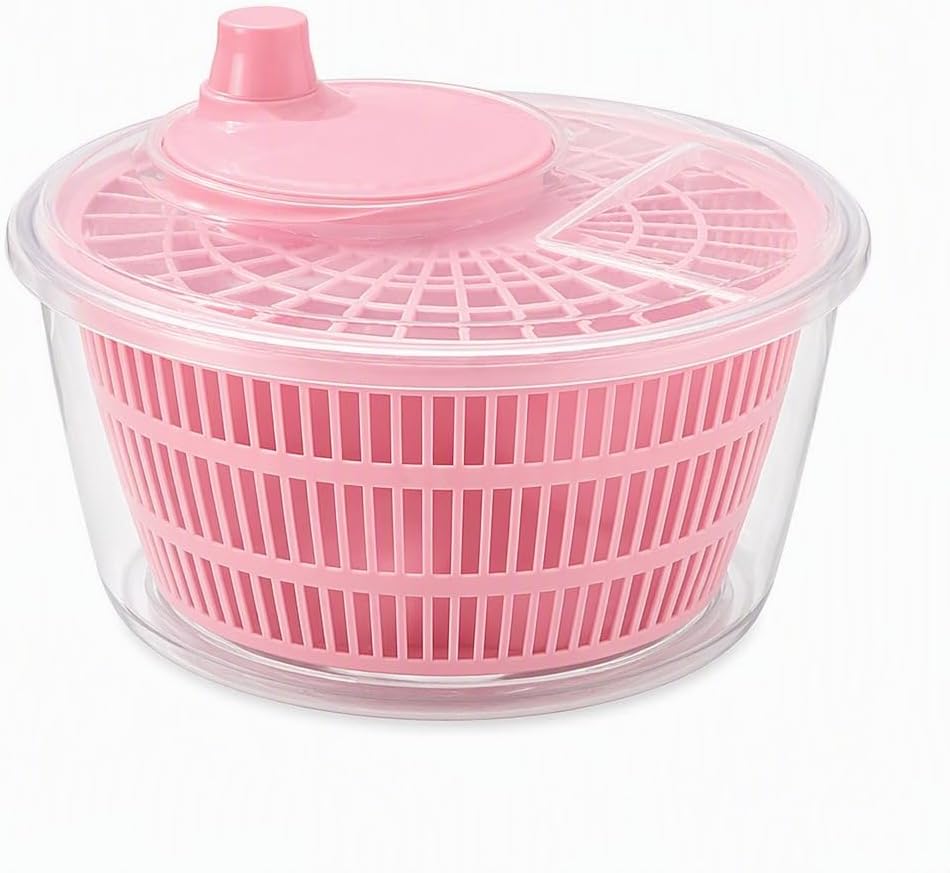 Large Manual Salad Spinner, Vegetable Fruit Washer and Drainer Basket