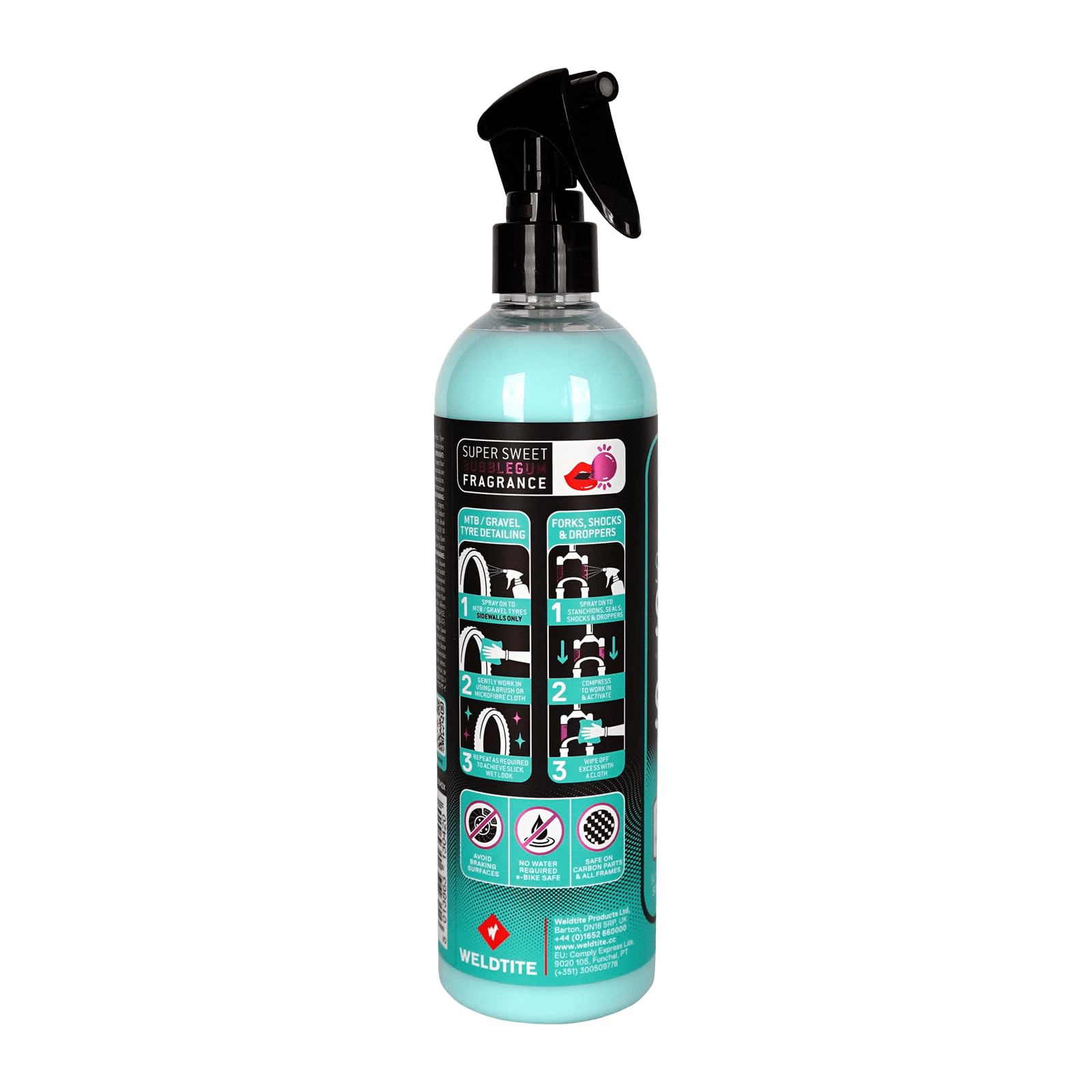 WELDTITE Silicone Slick 'N' Shine Spray Spray Pneu Pneu & Lubrifiant Suspension pour Vélos 400 ml