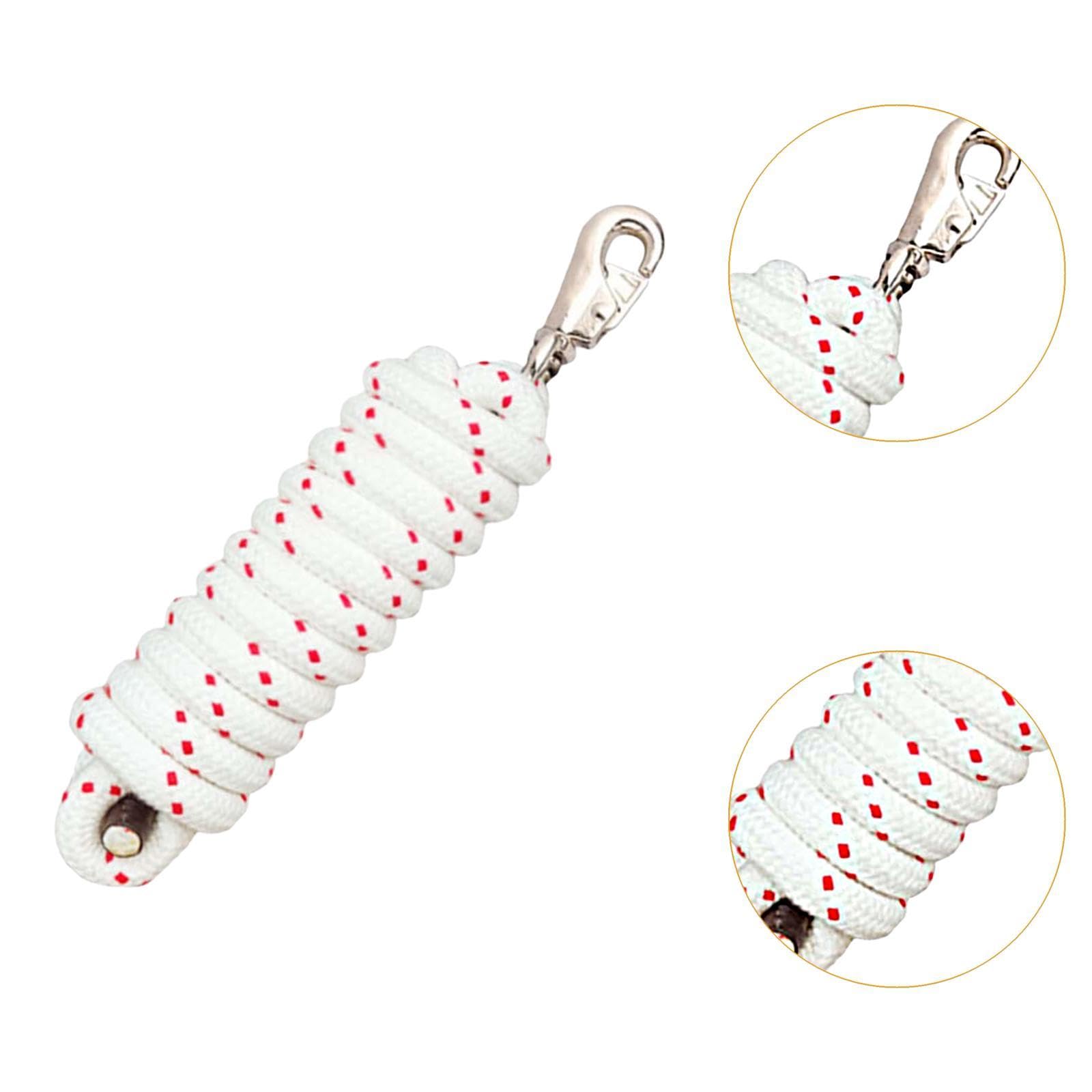 Vaveren Horse Lead Rope with Snap Hook for Leading Training Horse, Pet, or Sheep Horse Leash Rope Rein 3M Horse Rope Horse Lunge Line, White