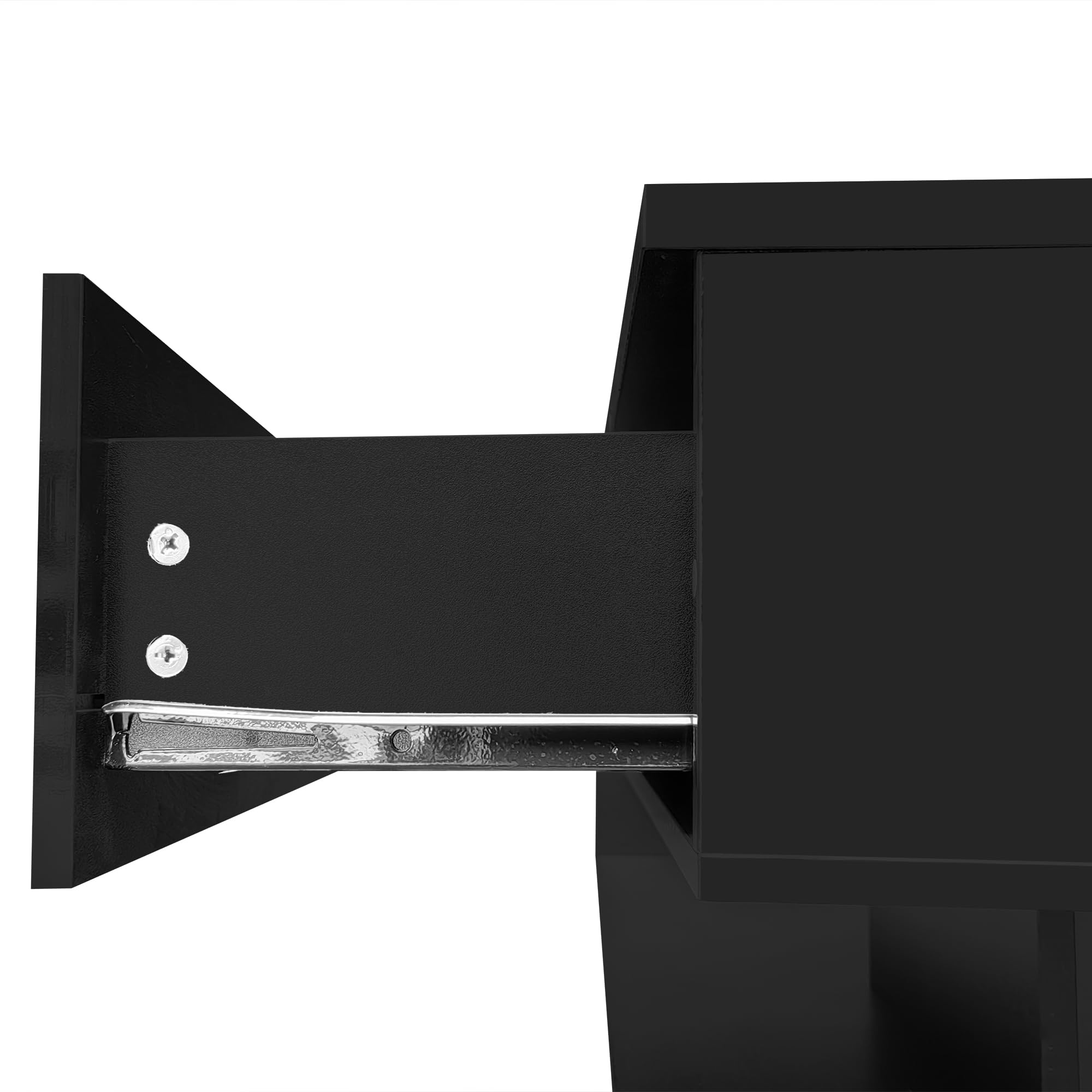 Mesa de centro con iluminación LED, 105 x 55 cm, color negro brillante, moderna mesa de salón con placa de cristal, compartimento de almacenamiento y luz LED RGB, elegante mesa auxiliar para