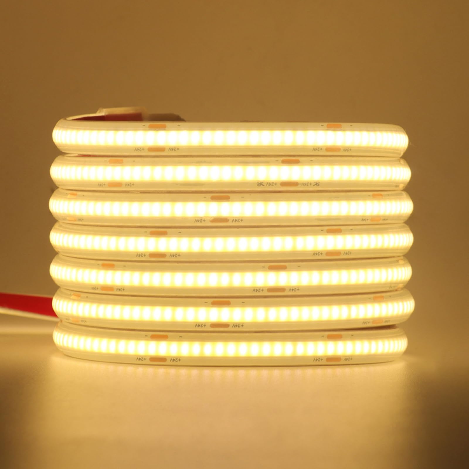 Wisada 24V COB LED Strip Light, 320 LEDs/m, IP68 Impermeabile, Flessibile Striscia di Luce LED per Rooflight Soggiorno Cucina Decorazione (Bianco Caldo (3000-3500K), 2M)