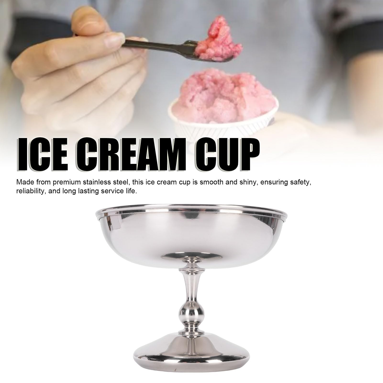 Taza de Helado, Tazones de Postre para Servir de Acero Inoxidable Tazas Tazones de Salsa Yogur Con Patas Tazas de Dulces para Ensalada Fiesta de Pudín de Frutas (#1)
