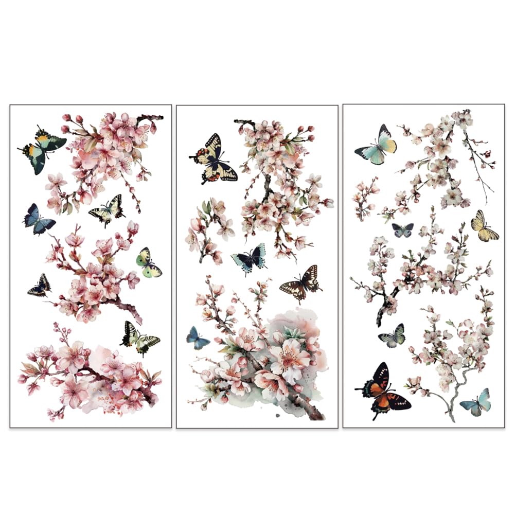 Transferts à frotter fleurs de cerisier OLYCRAFT motif premium