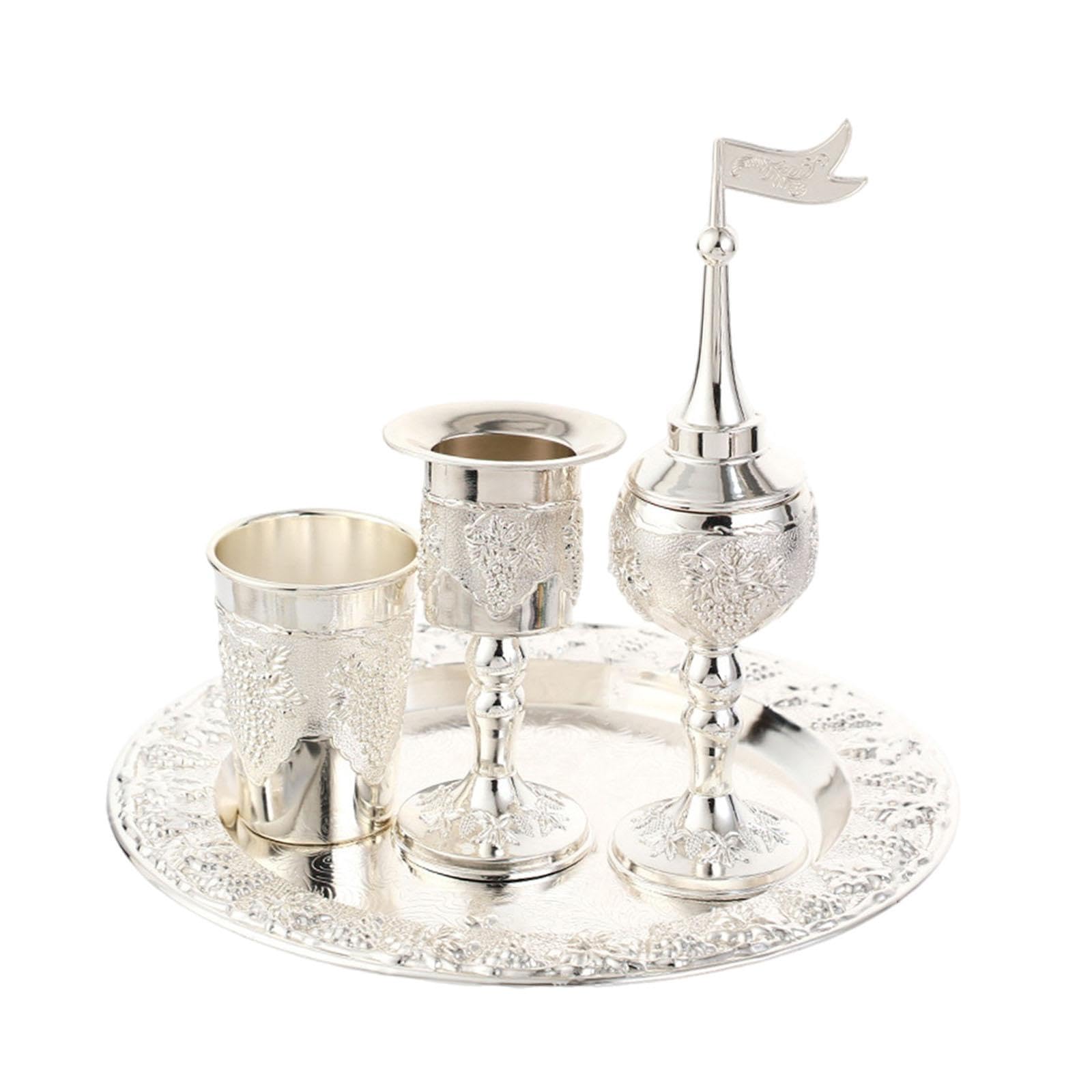 KESOTO Set di Decanter E Bicchieri per Vino, Calici da Vino in Metallo, Ornamenti retrò, Decorazioni, Decanter E Bicchieri, per Feste, Cene E FESTIVITÀ