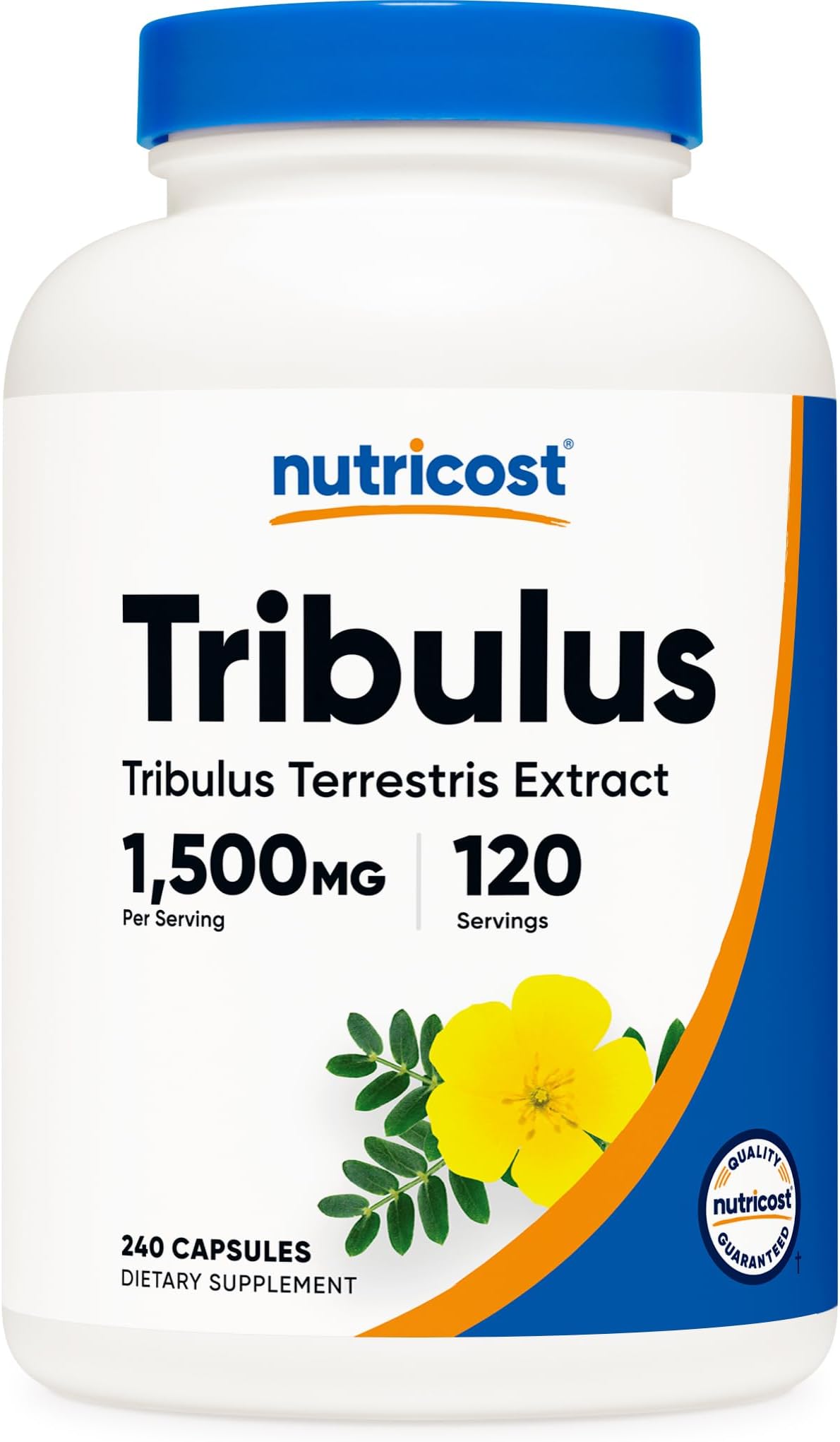 Nutricost Tribulus Terrestris Extract 1500mg, 240 Capsules - 45% Saponins, 120 Servings, Non-GMO, Gluten Free