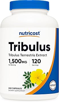 Nutricost Tribulus Terrestris Extract 1500mg, 240 Capsules - 45% Saponins, 120 Servings, Non-GMO, Gluten Free