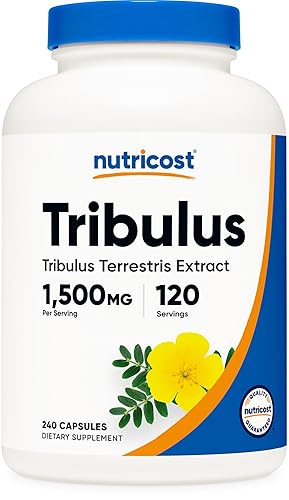 Nutricost Tribulus Terrestris Extract 1500mg, 240 Capsules - 45% Saponins, 120 Servings, Non-GMO, Gluten Free