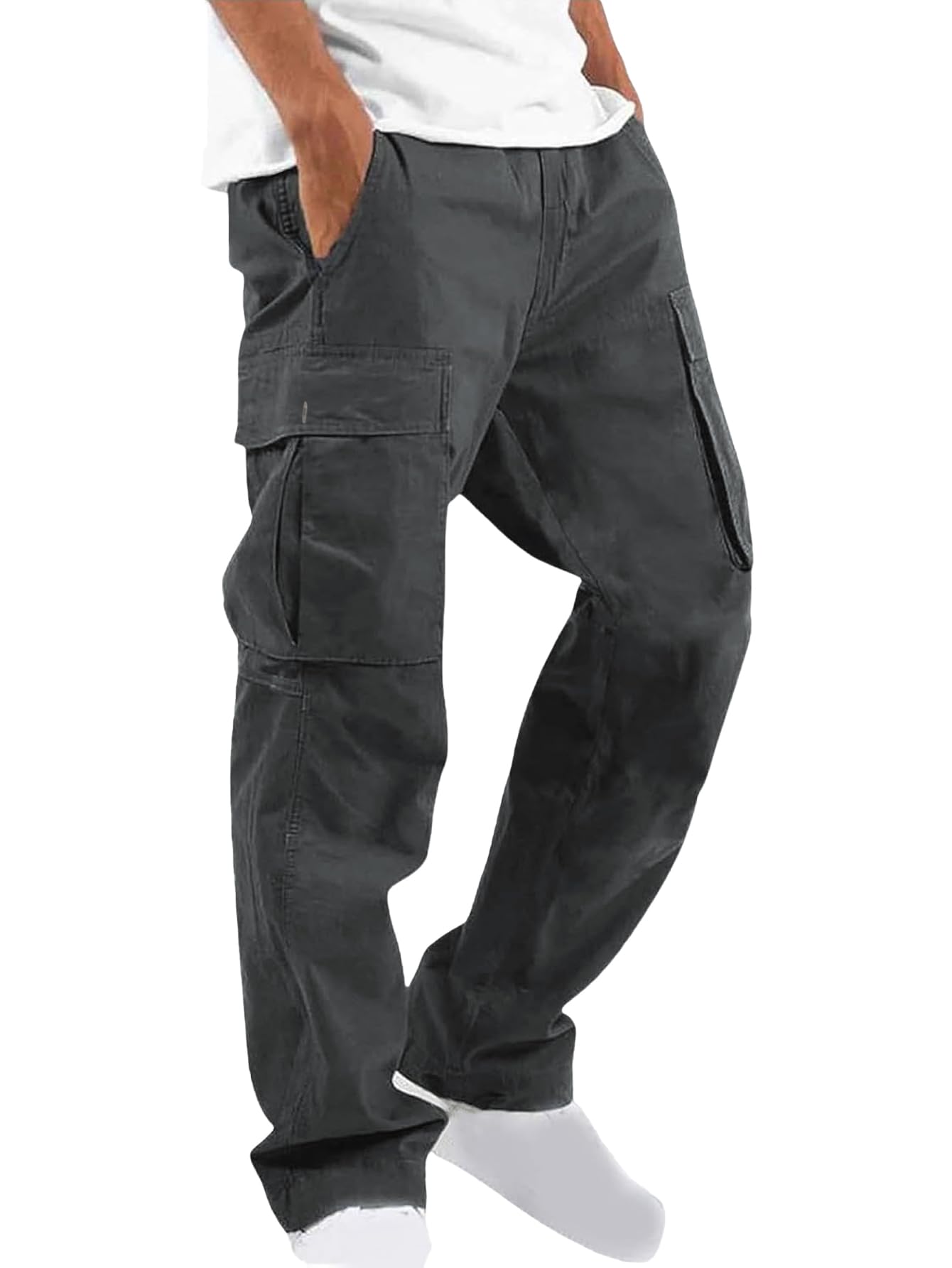 Men Cargo || Cotton Cargo Pants for Men || Regular Fit Low Rise Solid Casual Pants (Cargo-47-52)