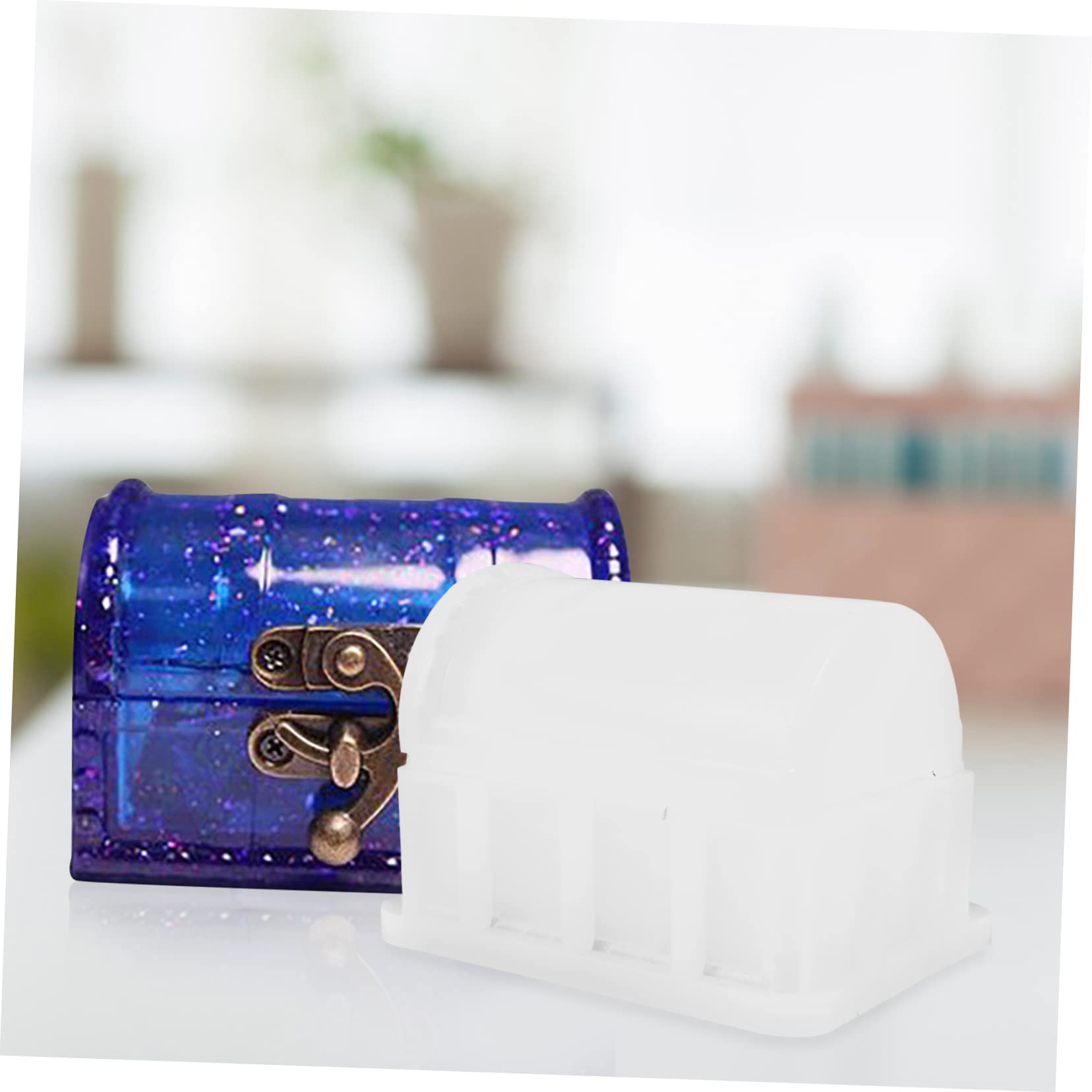 jojofuny 4 Set Stampo Silicone per Fai da Te Baule Del Set Completo per Artigianato Epoxy Mold per Scatola Porta Gioielli Flessibile e Resistente per Progetti Creativi