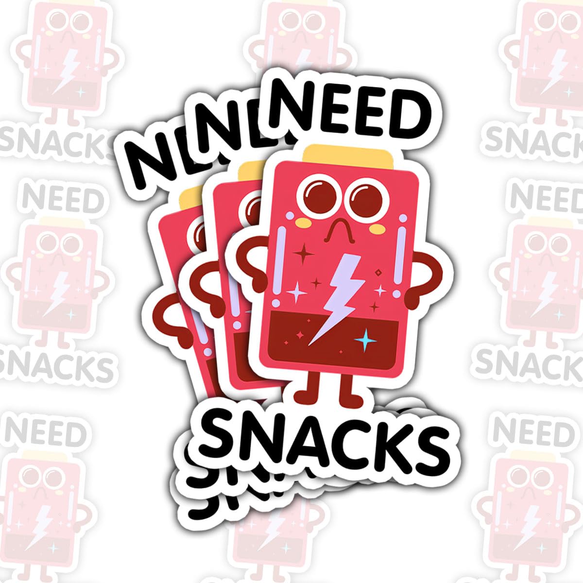 Autocollants pour batterie Need Snacks en vinyle anti-rayures pour gobelet et gourde