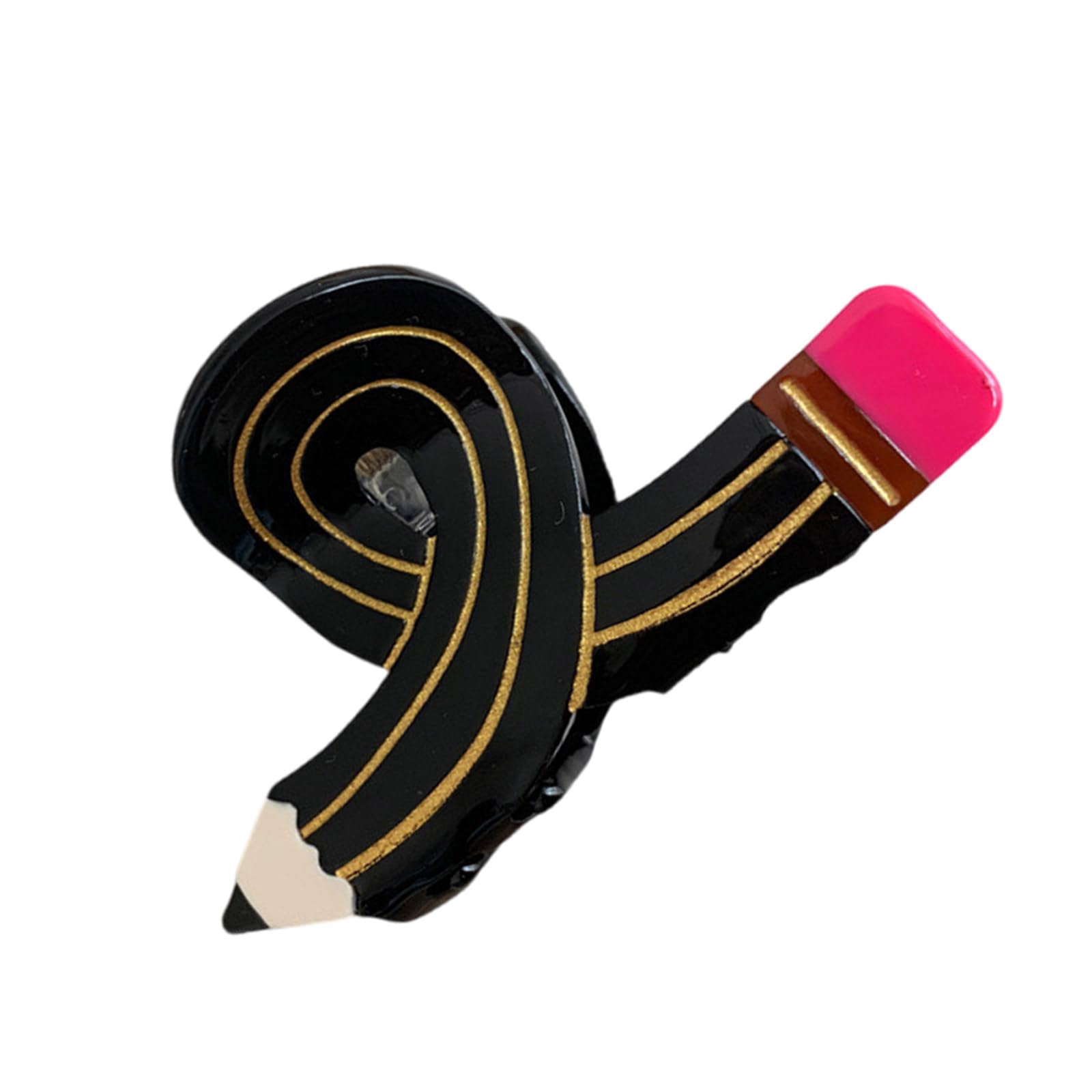 MEAKTSMI Acetate Acid Pencil Hair Claw Strong Antislip Spring Clip For Student Teacher Aesthetic Ponytail Holder For Hairstyles