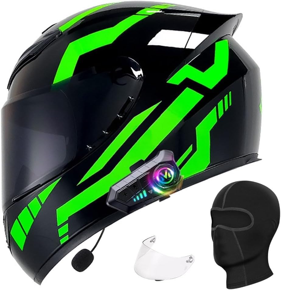 Caimcie Bluetooth Full Face Motorcycle Helmet, Integrated Bluetooth...