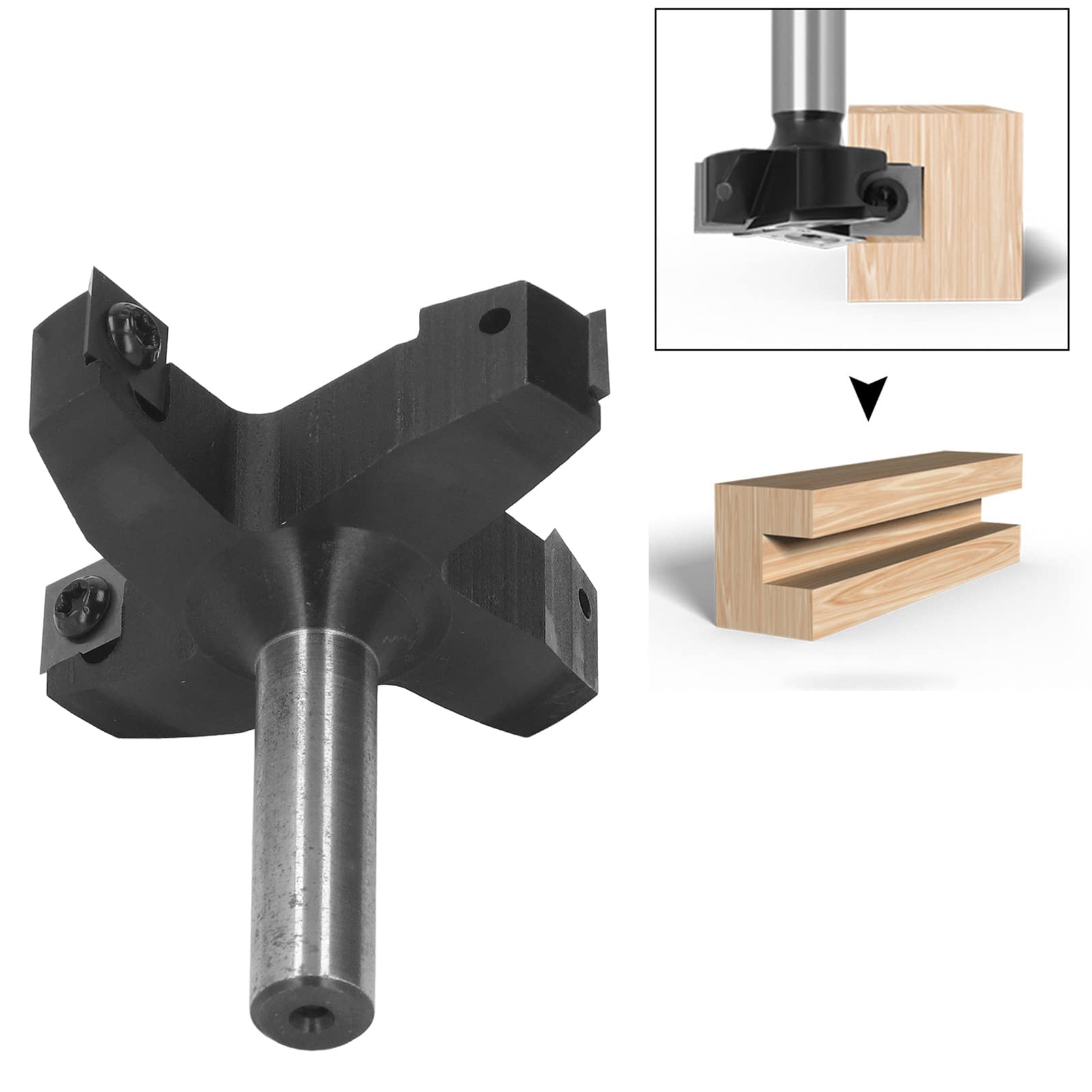 Frez Spoilboard 4-ostrzowy Frez Spoilboard, Frez Spłaszczający Płyty 1/2 Cala Shank Bit do Strugarki do Drewna do Projektów Związanych z obróbką Drewna