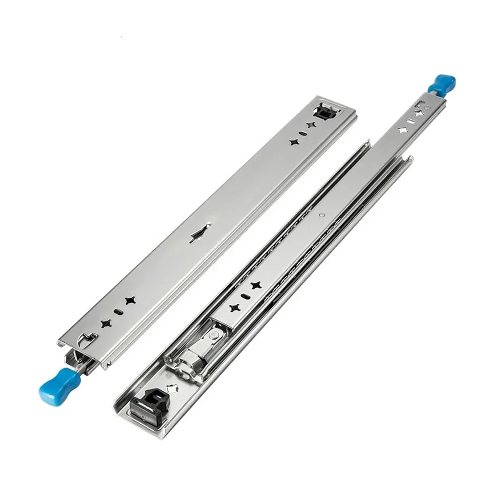 Guías deslizantes for cajones con bloqueo de 53 mm de ancho, capacidad de 120 kg for servicio pesado, riel telescópico con rodamiento de bolas liso, 1 unidad(850mm)