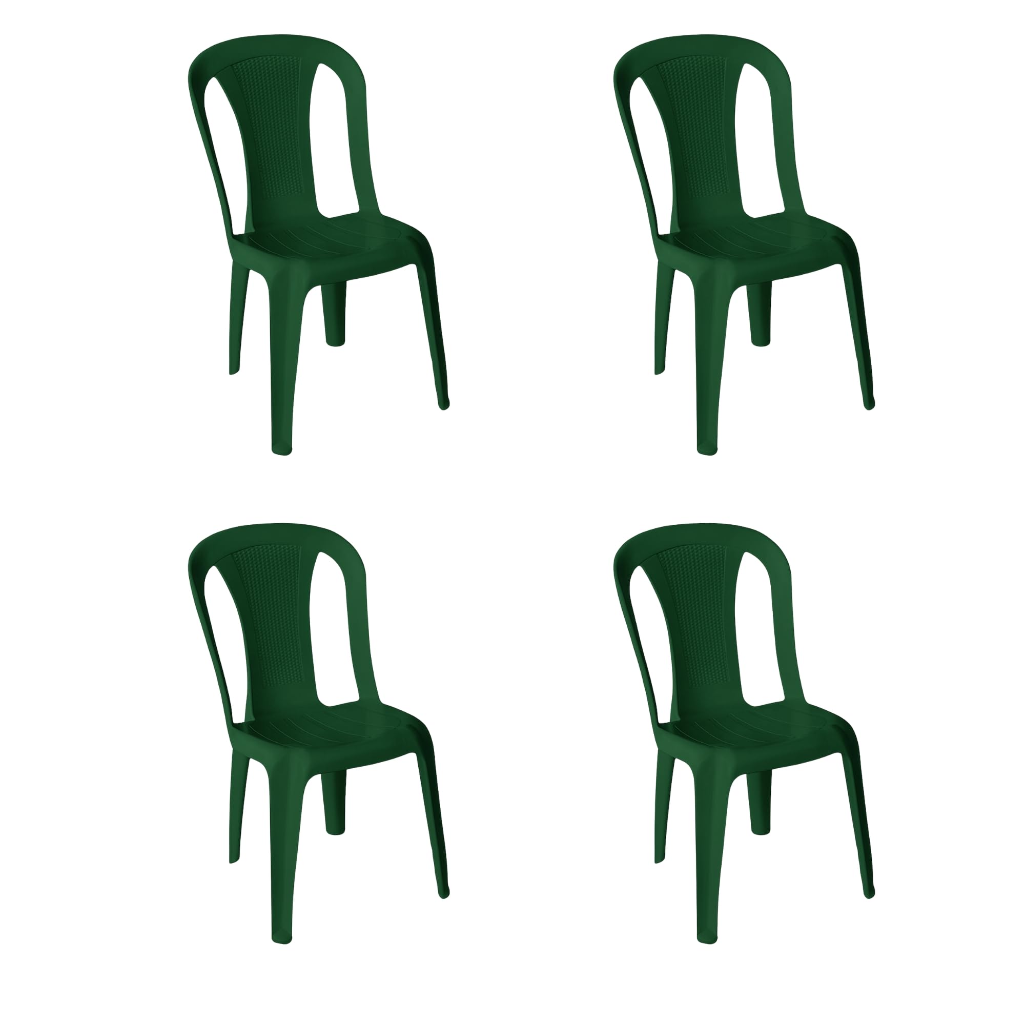HOUSE COLLECTION, SEDIE AURA IN RESINA, SENZA BRACCIOLI, VERDE (ARE060x4)