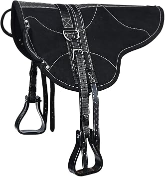 HILASON Bareback Treeless Saddle Pad Black 27" X 22"