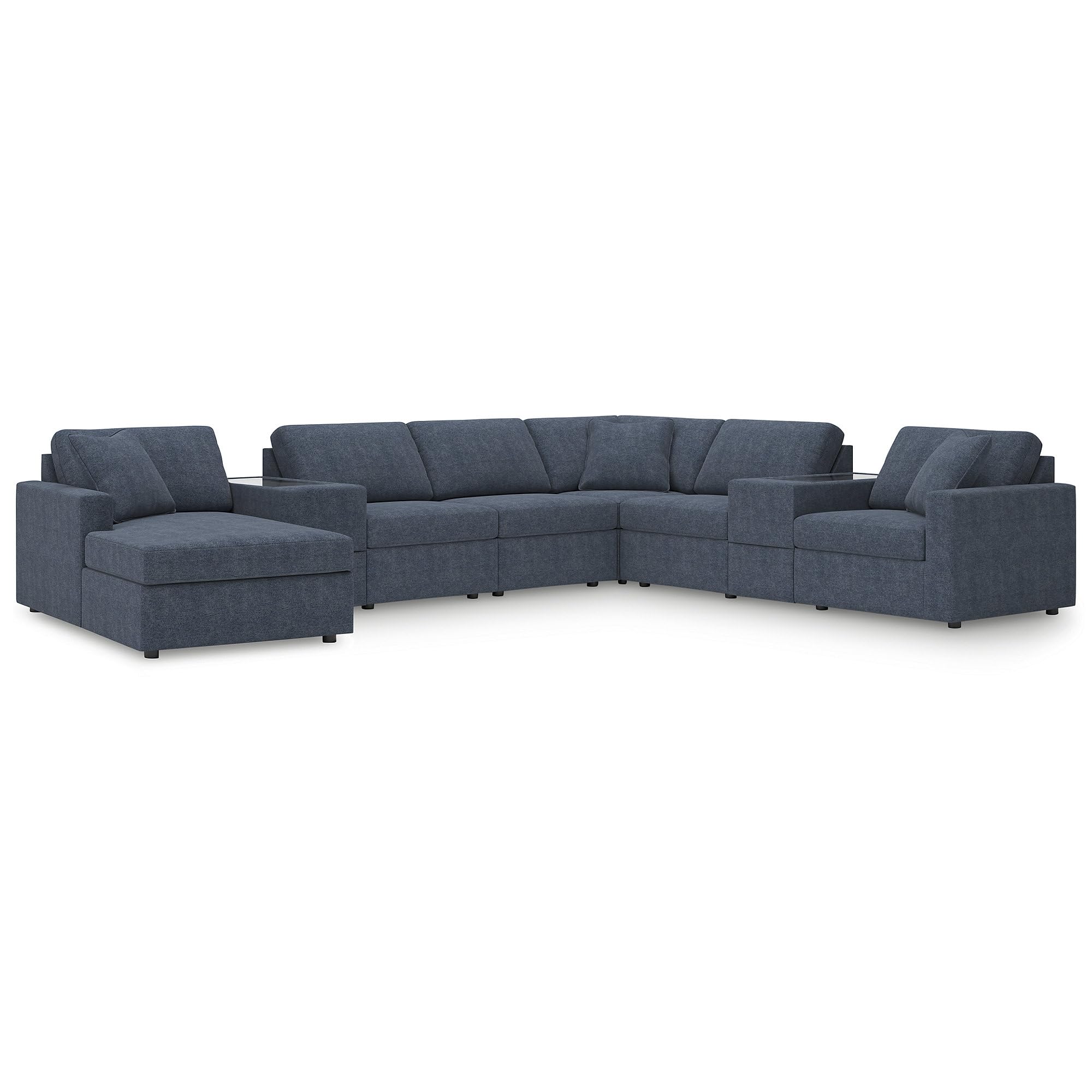 Signature Design by Ashley 8-Piece Modular Sectional with Chaise, Blue